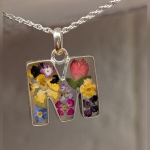 Sterling Silver Floral Necklace - NWT - "M"
